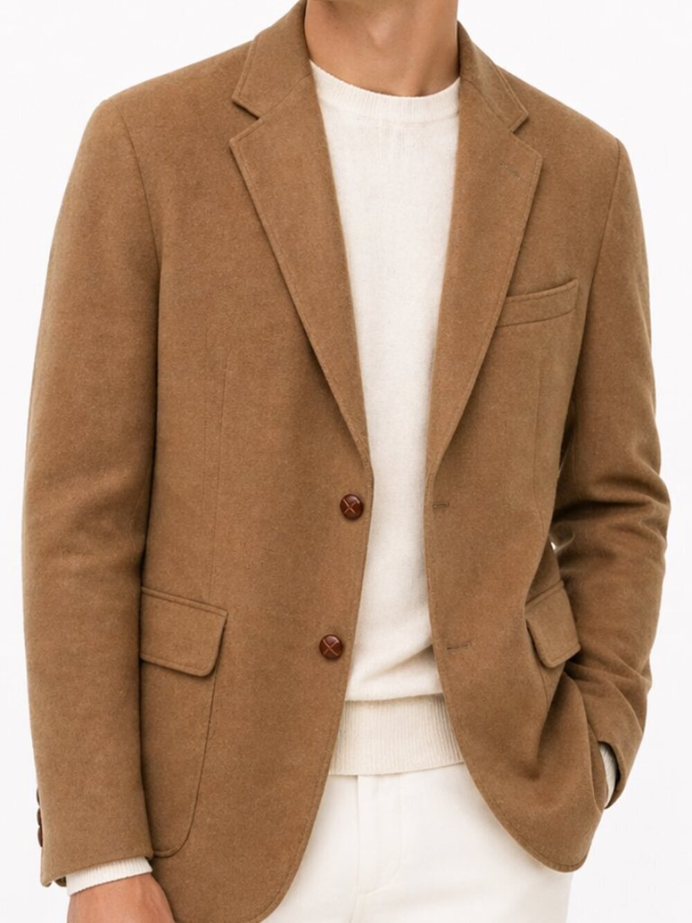 VINTAGE 70s Cricketeer Camel Hair Wool Blazer Jacket Tan L/XL